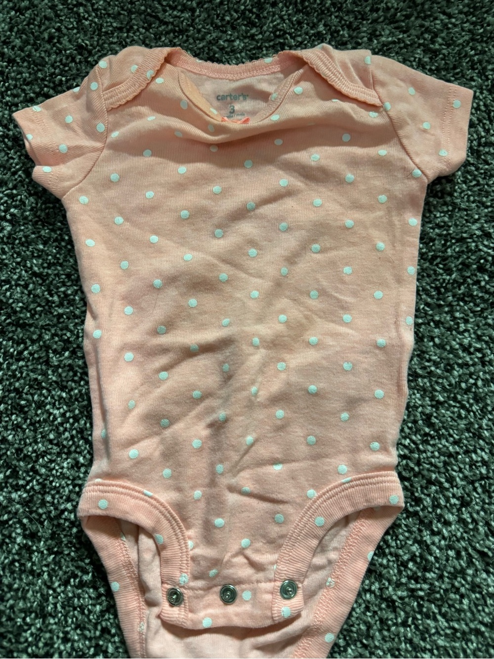 Carter's Peach Polka Dot Short-Sleeve Baby One-Piece